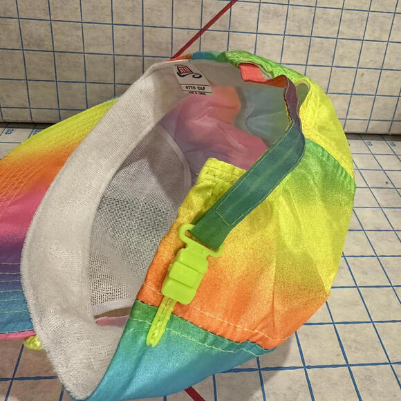 Vintage Otto 90s Rainbow Fluorescent Retro Snapback Rope Adjustable Hat Cap TV - Picture 10 of 10